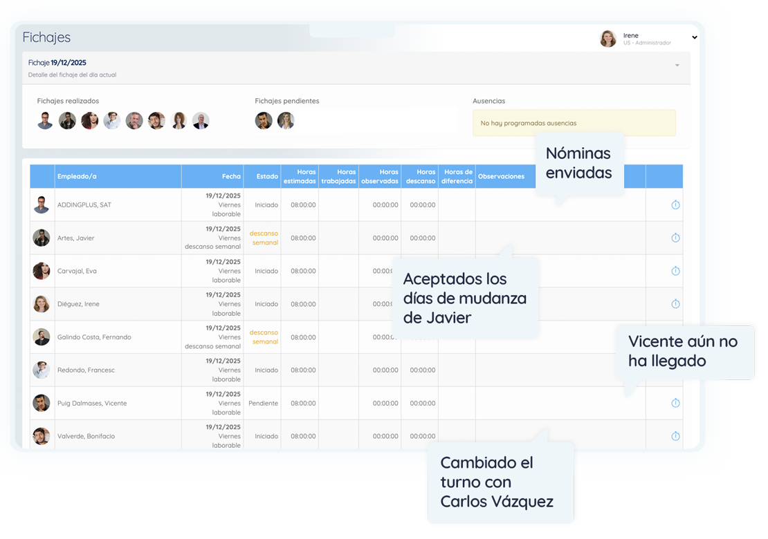 aplicacion de control horario: gestión del tiempo de tu equipo app control horario, registro de horas y gestor de vacaciones